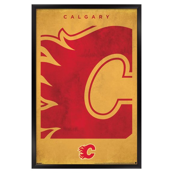 NHL Calgary Flames - Logo 25 Wall Poster, 22.375" x 34" Framed