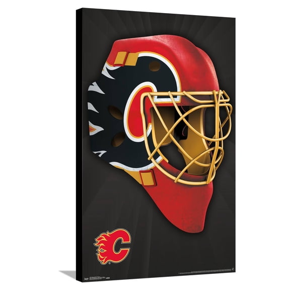 NHL Calgary Flames - Mask 16 Canvas Wall Poster, 22.375" x 34"