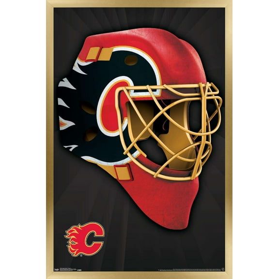 NHL Calgary Flames - Mask 16 Wall Poster, 22.375" x 34", Framed