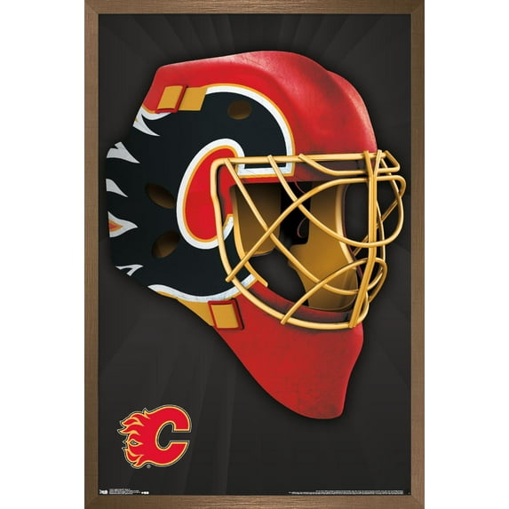 NHL Calgary Flames - Mask 16 Wall Poster, 22.375" x 34", Framed