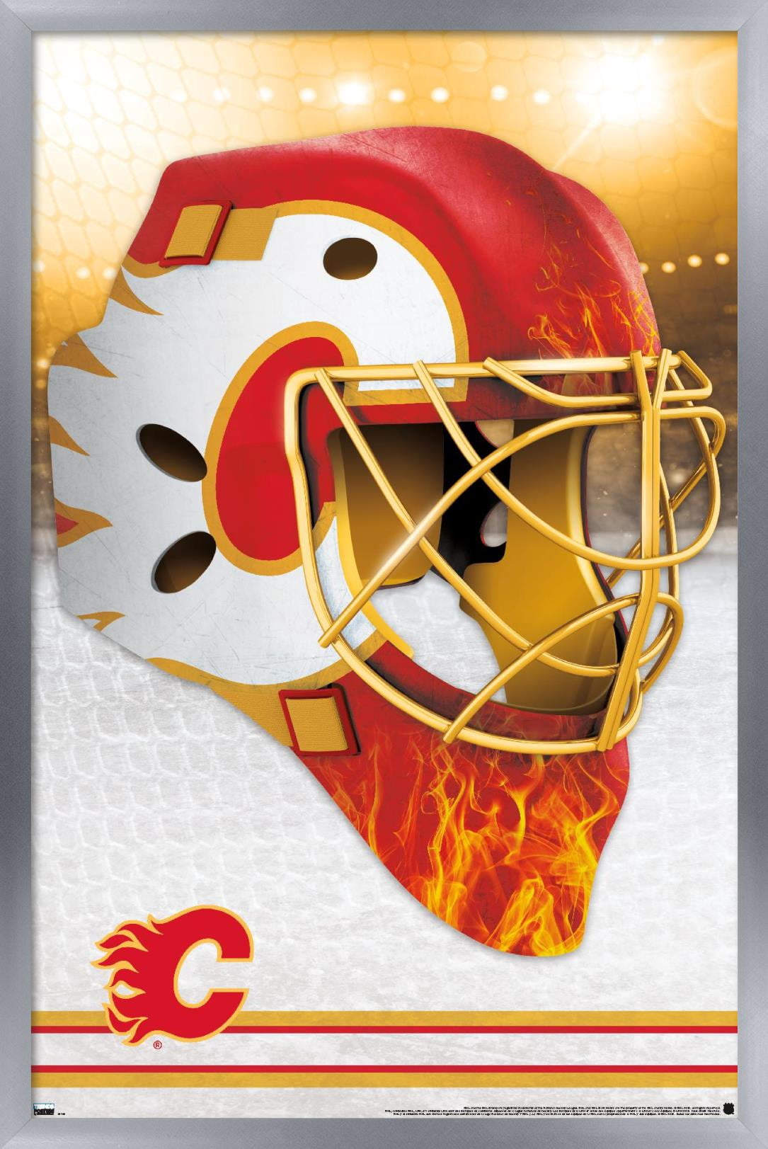 NHL Calgary Flames - Mask 20 Wall Poster, 14.725" x 22.375", Framed