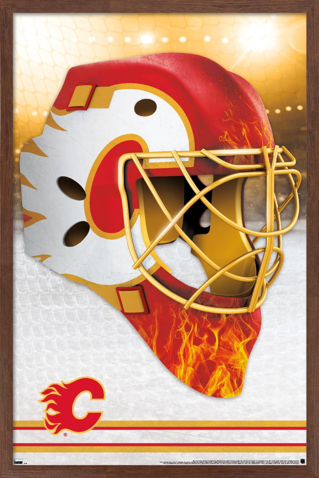 NHL Calgary Flames - Mask 20 Wall Poster, 14.725" x 22.375", Framed