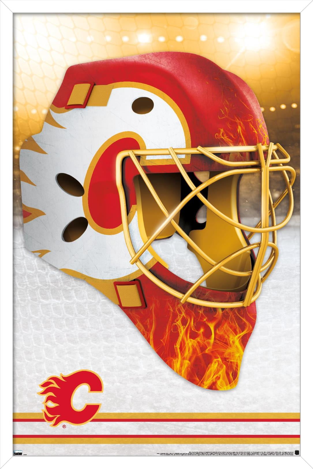 NHL Calgary Flames - Mask 20 Wall Poster, 14.725" x 22.375", Framed