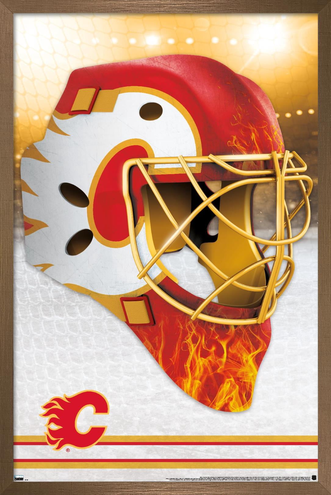 NHL Calgary Flames - Mask 20 Wall Poster, 22.375" x 34", Framed