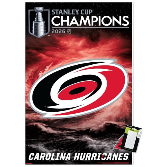 NHL Carolina Hurricanes - 2026 Stanley Cup Team Logo Wall Poster, 22.375" x 34"