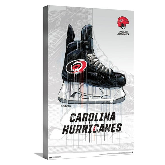 NHL Carolina Hurricanes - Drip Skate 21 Canvas Wall Poster, 14.725" x 22.375"