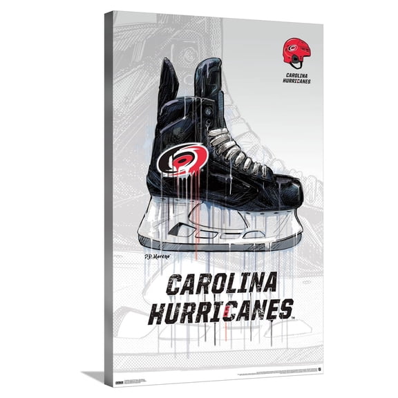 NHL Carolina Hurricanes - Drip Skate 21 Canvas Wall Poster, 22.375" x 34"