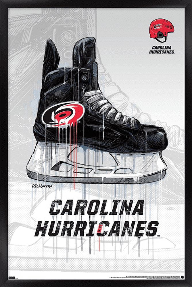 NHL Carolina Hurricanes - Drip Skate 21 Wall Poster, 14.725" x 22.375", Framed