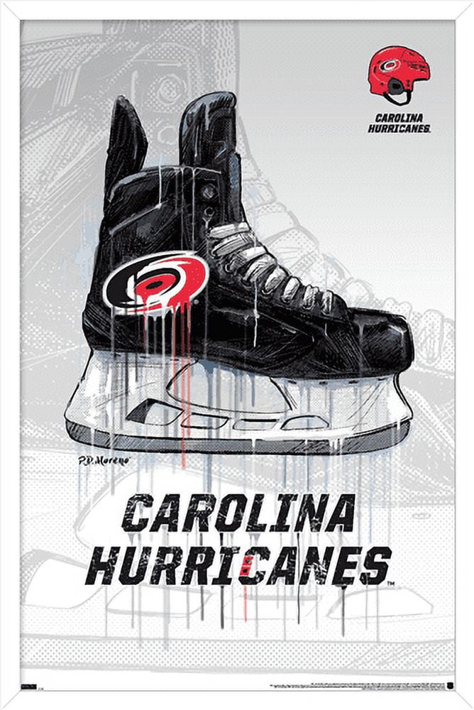 NHL Carolina Hurricanes - Drip Skate 21 Wall Poster, 14.725" x 22.375", Framed