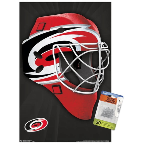 NHL Carolina Hurricanes - Mask 16 Wall Poster with Push Pins, 14.725" x 22.375"