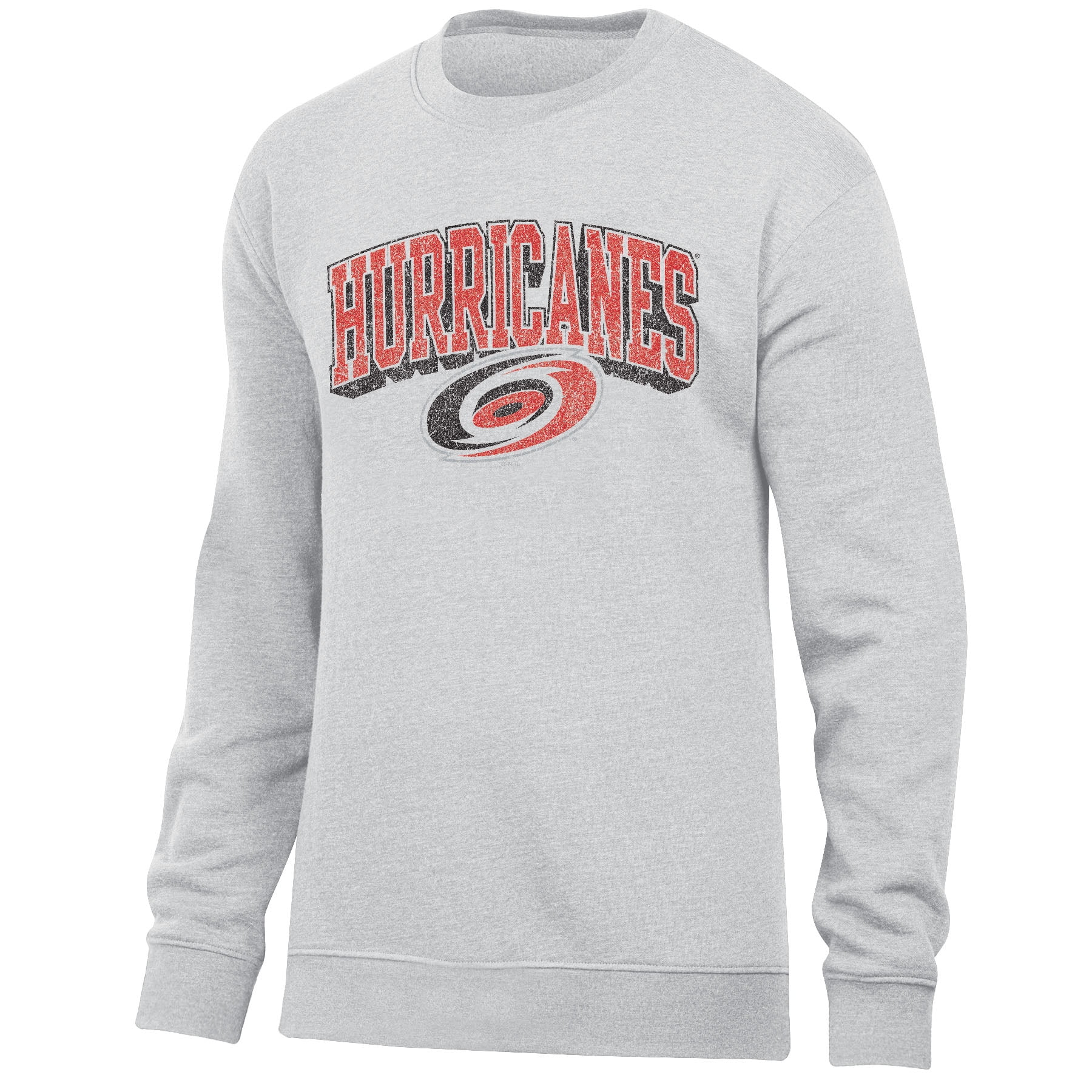 NHL Carolina Hurricanes Men's Ash Arch-Over Logo Fleece Crew