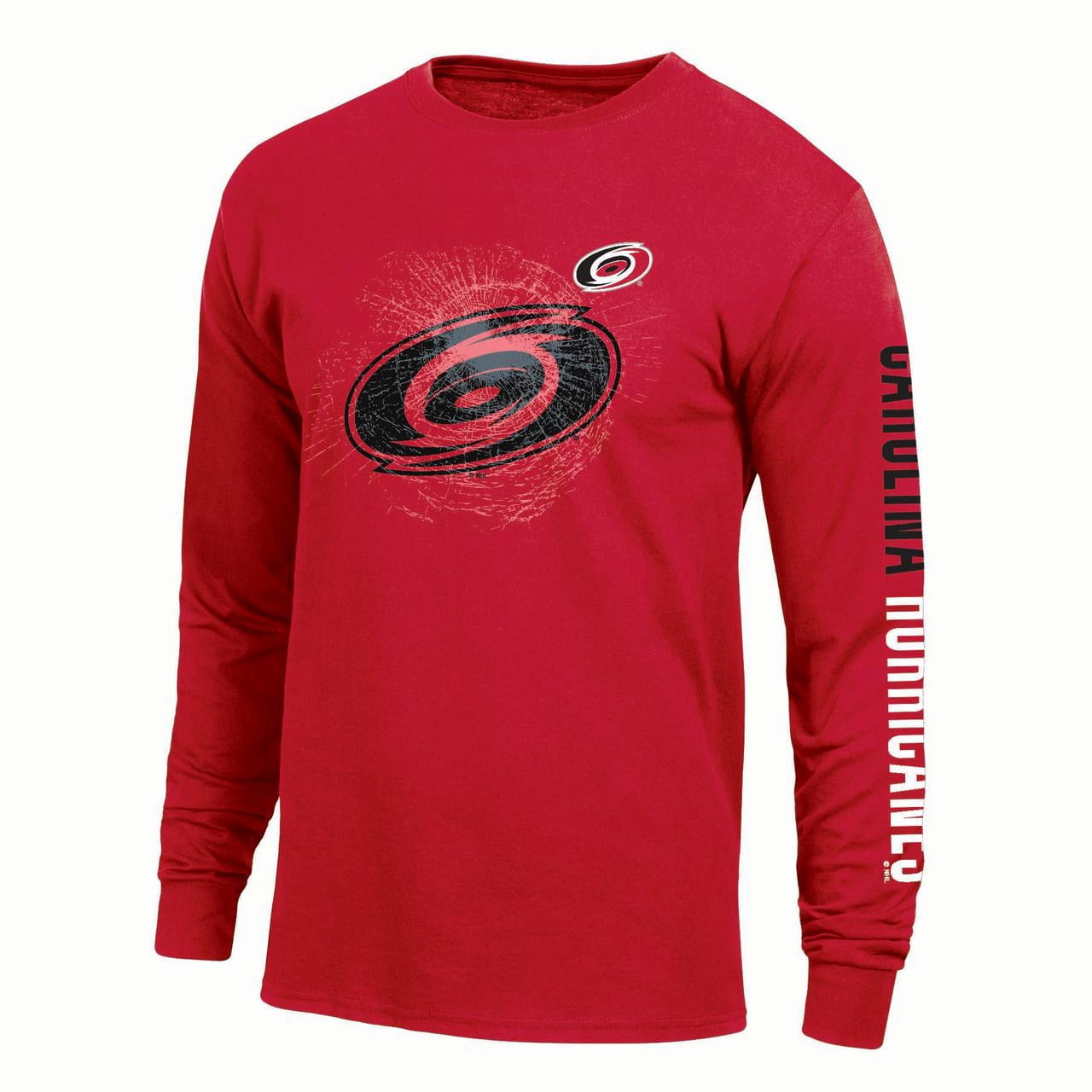 NHL Carolina Hurricanes Men's Team Color Double Graphic Long Sleeve T-Shirt