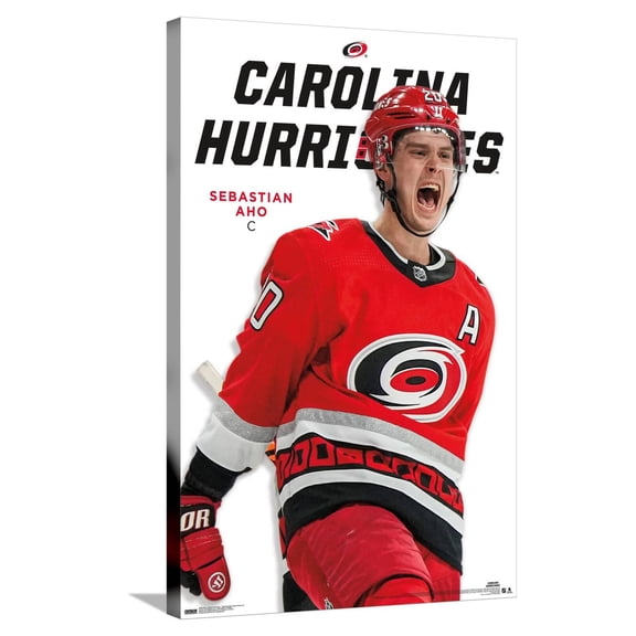NHL Carolina Hurricanes - Sebastian Aho Feature Series 23 Canvas Wall Poster, 22.375" x 34"