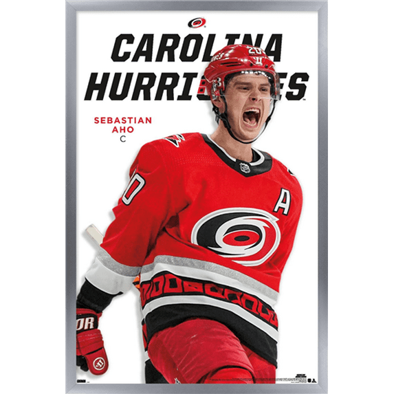 NHL Carolina Hurricanes - Sebastian Aho Feature Series 23 Wall Poster, 22.375" x 34" Framed