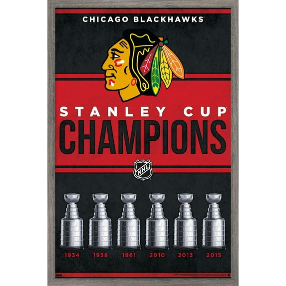 NHL Chicago Blackhawks - Champions 23 Wall Poster, 22.375" x 34" Framed
