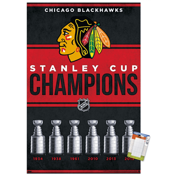 NHL Chicago Blackhawks - Champions 23 Wall Poster, 22.375" x 34"