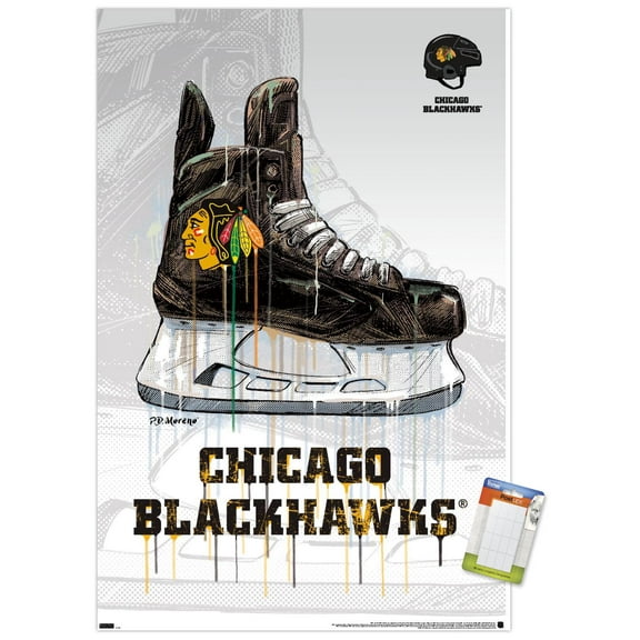 NHL Chicago Blackhawks - Drip Skate 21 Wall Poster, 22.375" x 34"