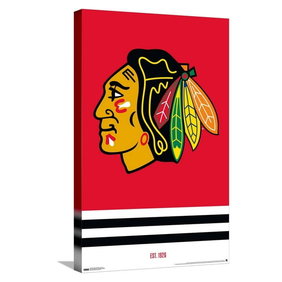 NHL Chicago Blackhawks - Logo 21 Canvas Wall Poster, 14.725" x 22.375"