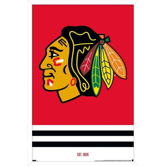 NHL Chicago Blackhawks - Logo 21 Wall Poster, 14.725" x 22.375", Framed