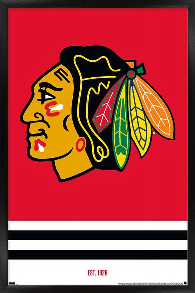 NHL Chicago Blackhawks - Logo 21 Wall Poster, 14.725" x 22.375", Framed