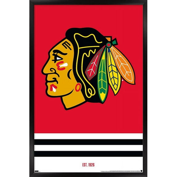 NHL Chicago Blackhawks - Logo 21 Wall Poster, 14.725" x 22.375", Framed