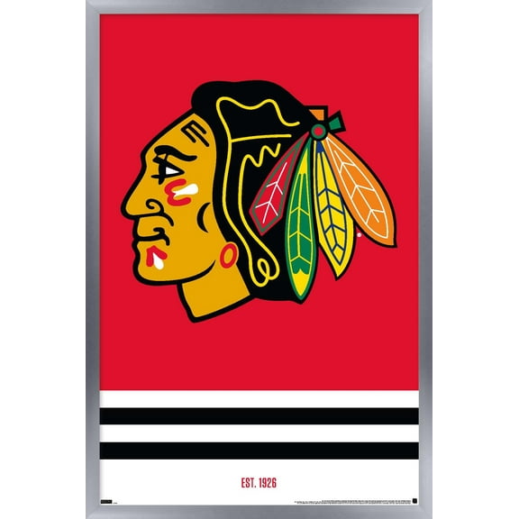 NHL Chicago Blackhawks - Logo 21 Wall Poster, 22.375" x 34" Framed