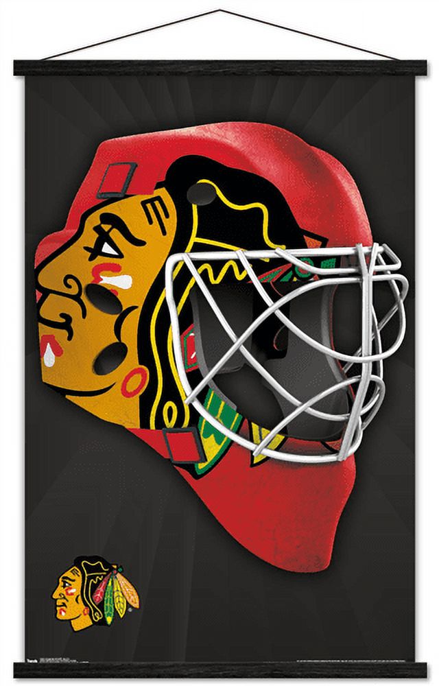NHL Chicago Blackhawks - Mask 16 Wall Poster with Magnetic Frame, 22.375" x 34"