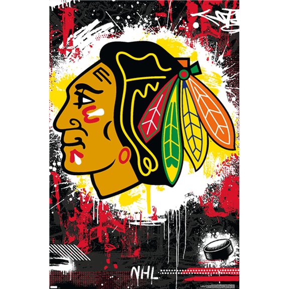 NHL Chicago Blackhawks - Maximalist Logo 23 Wall Poster, 22.375" x 34"