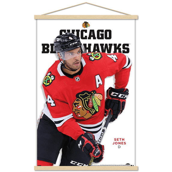 NHL Chicago Blackhawks - Seth Jones Feature Series 23 Wall Poster with Magnetic Frame, 22.375" x 34"