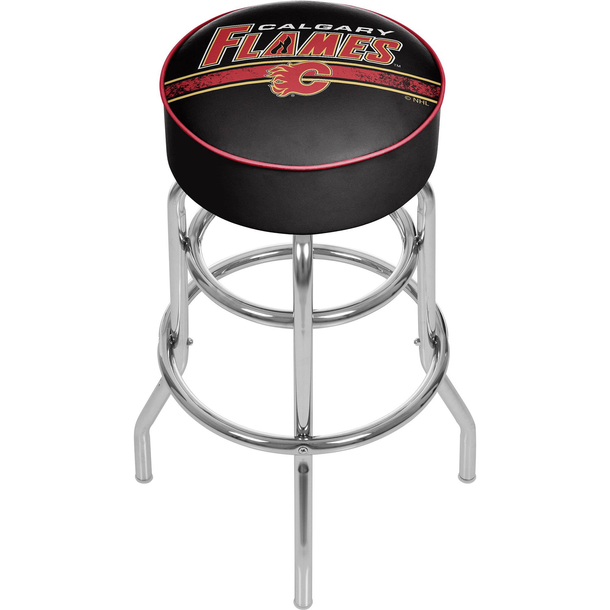 NHL Chrome Bar Stool with Swivel, Calgary Flames
