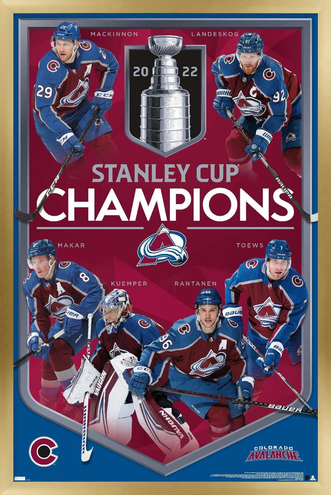 NHL Colorado Avalanche - 2022 Stanley Cup Champions Wall Poster, 14.725" x 22.375" Framed