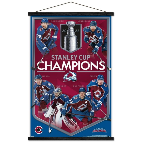 NHL Colorado Avalanche - 2022 Commemorative Stanley Cup Champions Wall Poster with Magnetic Frame, 22.375" x 34"
