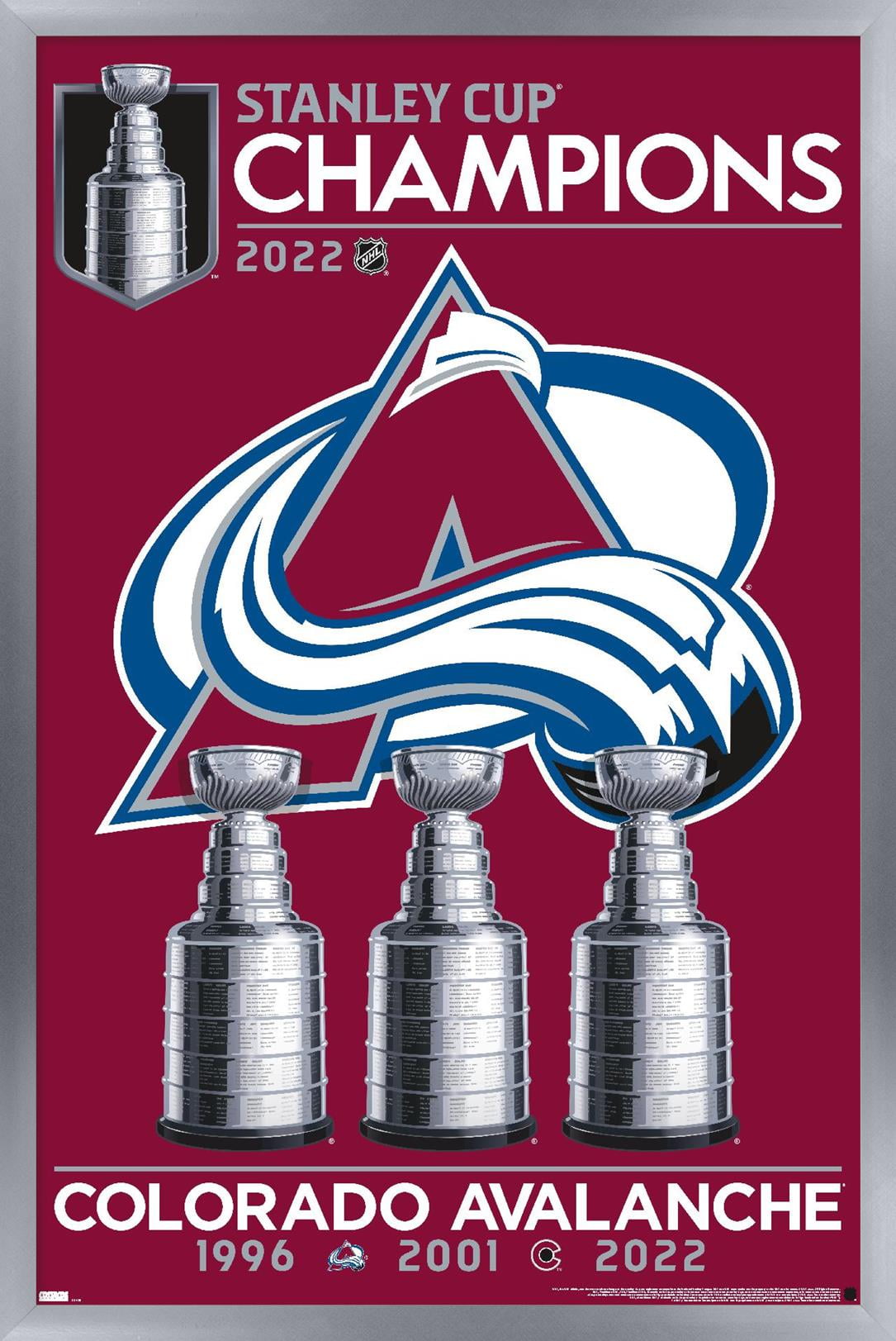 NHL Colorado Avalanche - 2022 Stanley Cup Team Logo Wall Poster, 22.375" x 34" Framed