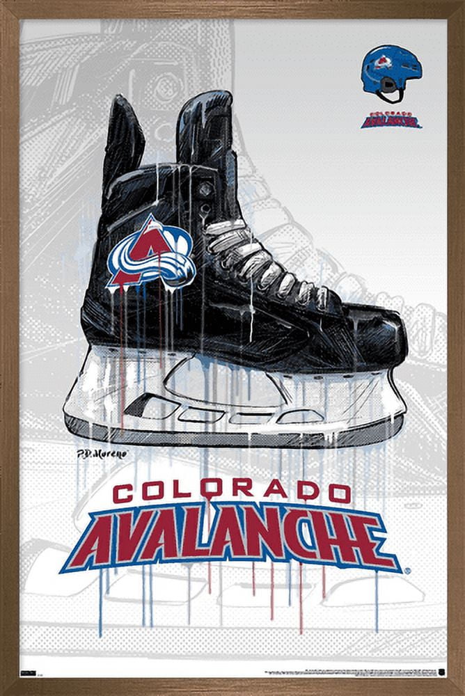 NHL Colorado Avalanche - Drip Skate 21 Wall Poster, 14.725" x 22.375", Framed