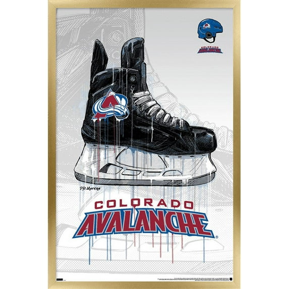 NHL Colorado Avalanche - Drip Skate 21 Wall Poster, 14.725" x 22.375", Framed