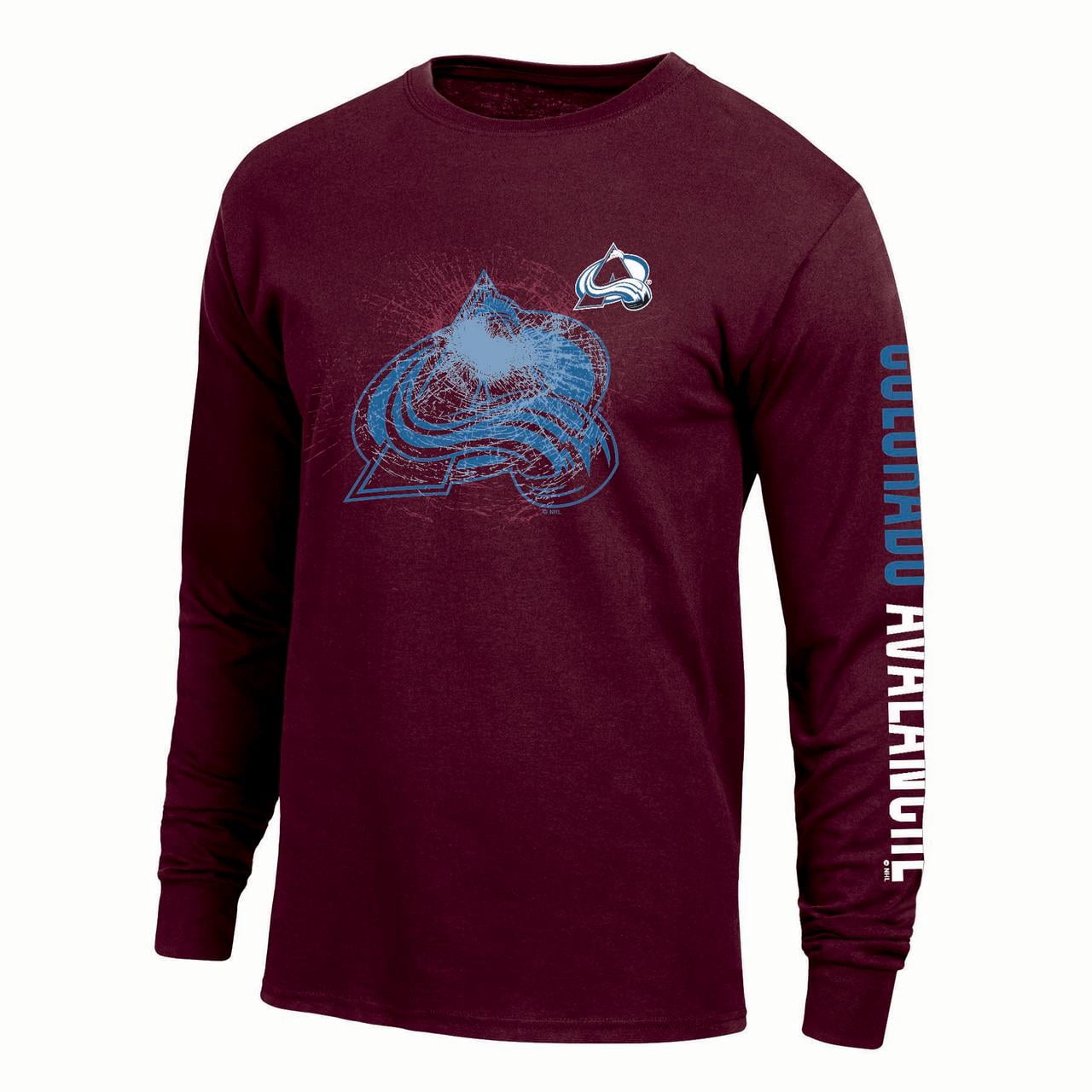 NHL Colorado Avalanche Men's Team Color Double Graphic Long Sleeve T-Shirt