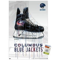 NHL Columbus Blue Jackets - Drip Skate 21 Wall Poster with Pushpins, 22.375" x 34"