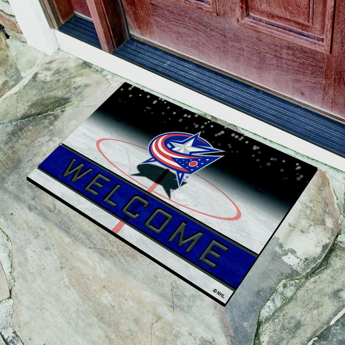 NHL Columbus Blue Jackets Heavy Duty Crumb Rubber Door Mat