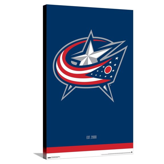 NHL Columbus Blue Jackets - Logo 21 Canvas Wall Poster, 22.375" x 34"