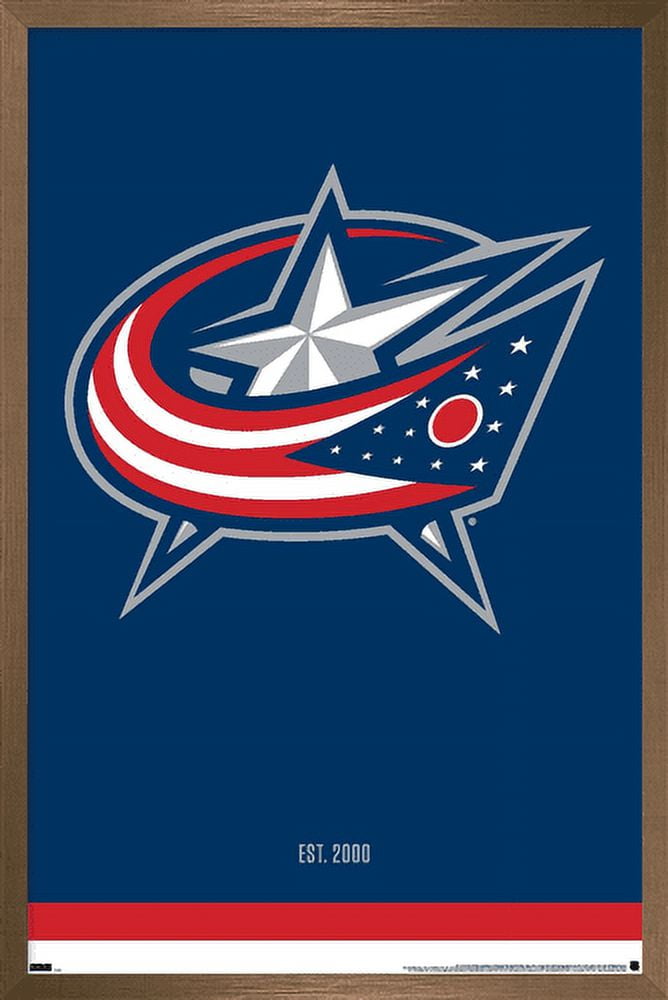 NHL Columbus Blue Jackets - Logo 21 Wall Poster, 14.725" x 22.375", Framed