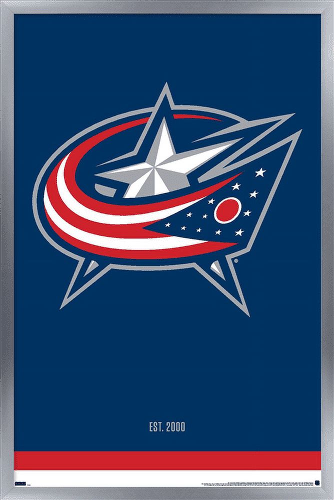 NHL Columbus Blue Jackets - Logo 21 Wall Poster, 14.725" x 22.375", Framed