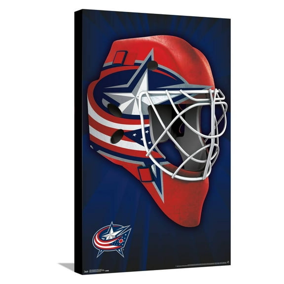 NHL Columbus Blue Jackets - Mask 16 Canvas Wall Poster, 14.725" x 22.375"