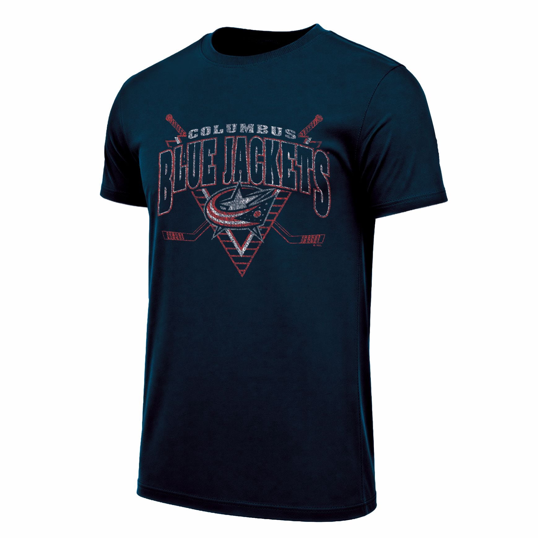 NHL Columbus Blue Jackets Men's 90's Cross Sticks Fashion Short Sleeve T-Shirt