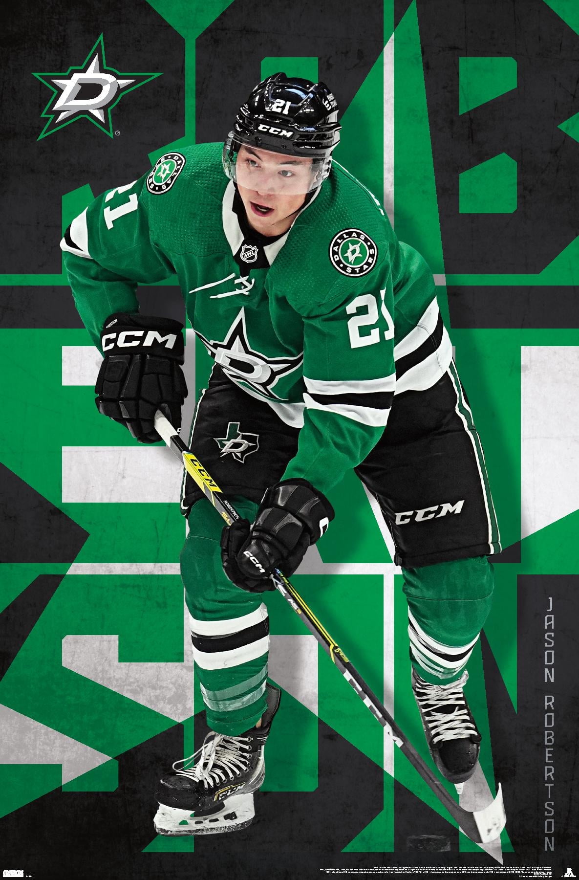 NHL Dallas Stars - Jason Robertson 23 Wall Poster, 22.375" x 34