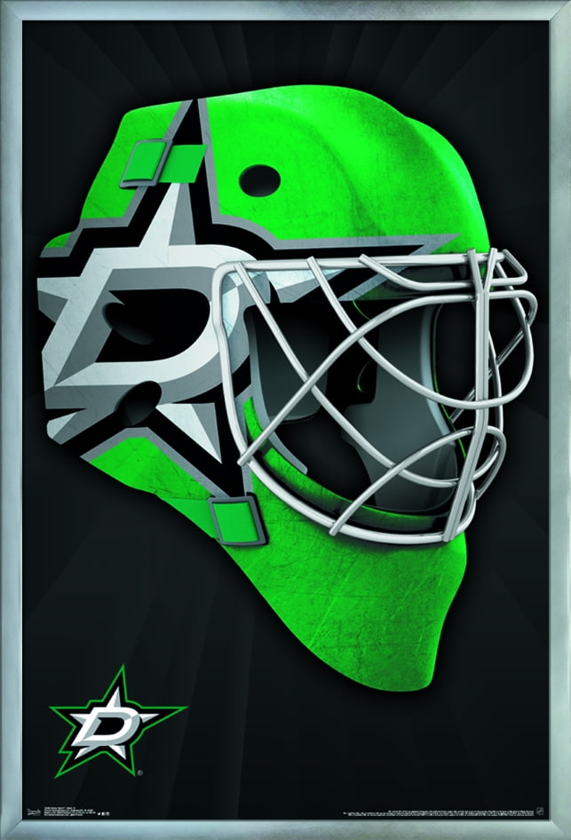 NHL Dallas Stars - Mask 16 Wall Poster, 22.375" x 34", Framed