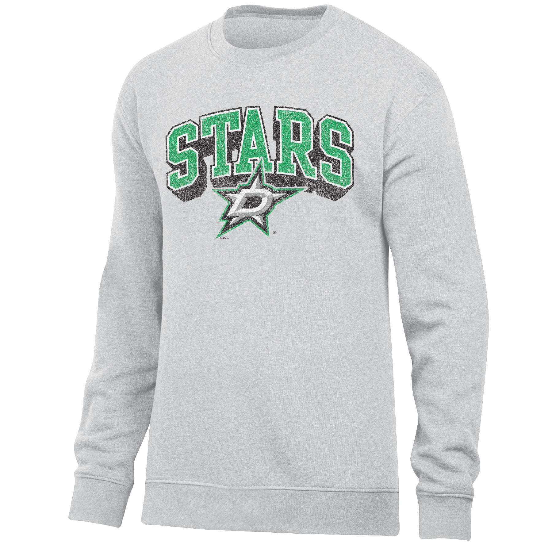 NHL Dallas Stars Men's Ash Arch-Over Logo Fleece Crew