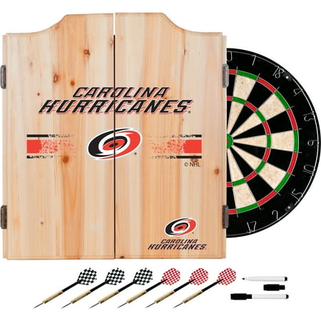 Carolina Hurricanes NHL  Dart Cabinet Set with Darts and Board - Red, White, Silver, Black