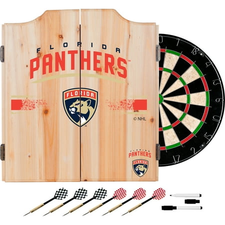 Florida Panthers NHL Dart Cabinet Set with Darts and Board - Red, Blue, Flat Gold, White