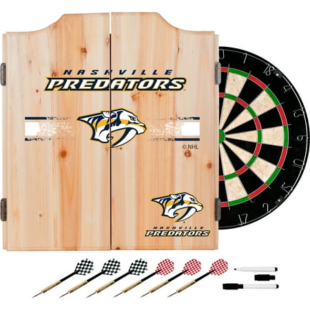 Nashville Predators NHL Dart Cabinet Set with Darts and Board - Gold, Navy, White