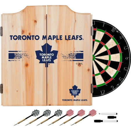 Toronto Maple Leafs NHL Dart Cabinet Set with Darts and Board - Blue, White